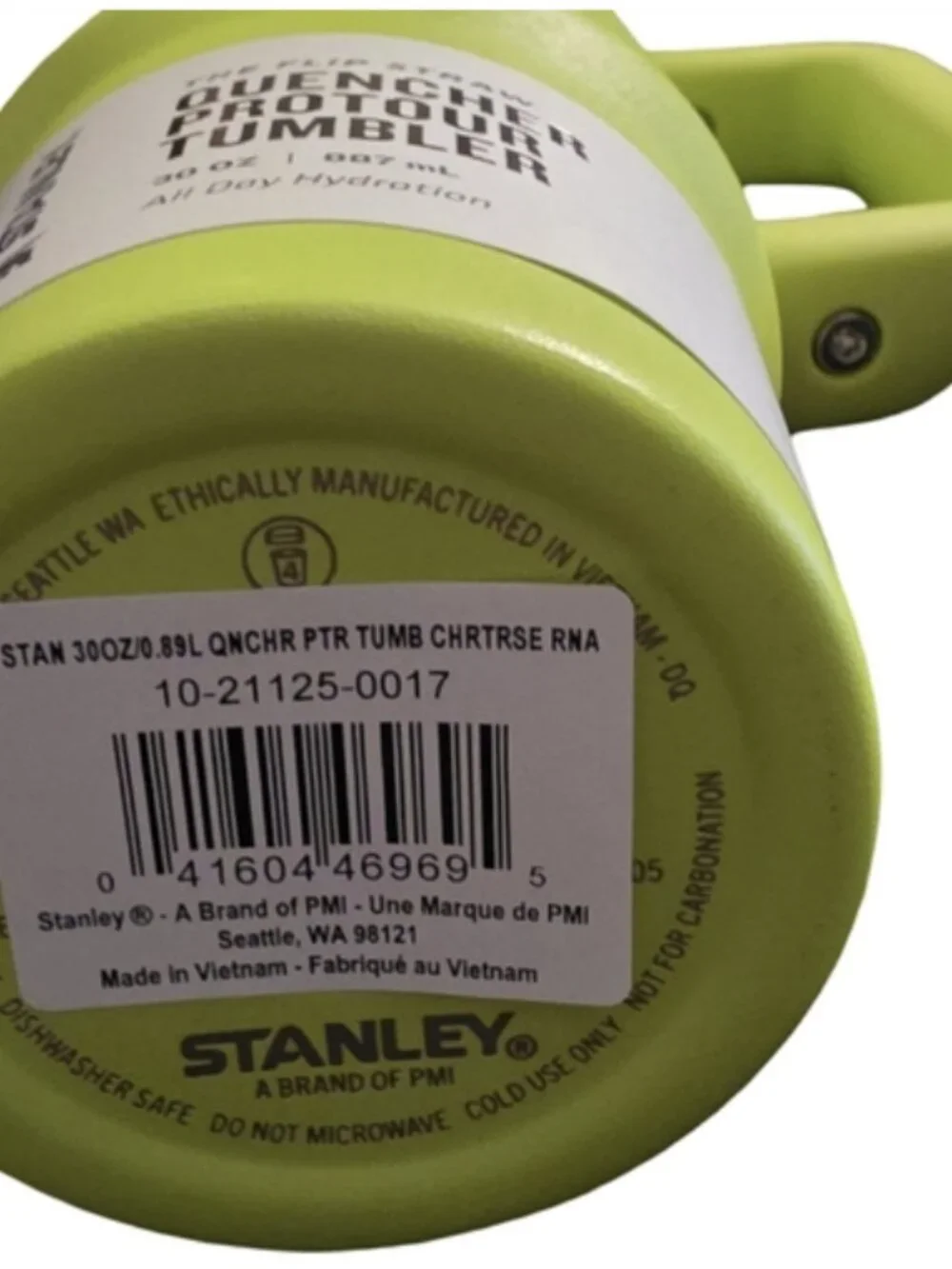 Stanley 30oz Quencher ProTour Flip Straw Tumbler In Chartreuse. NEW - Picture 8 of 8